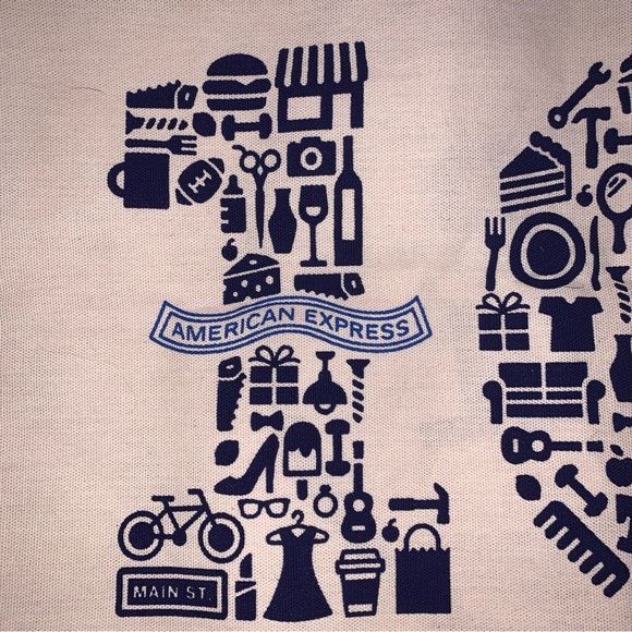 SHOP SMALL Canvas Tote Bag American Express 16.5” X 12.5” (2 designs on bag) - Picture 4 of 8